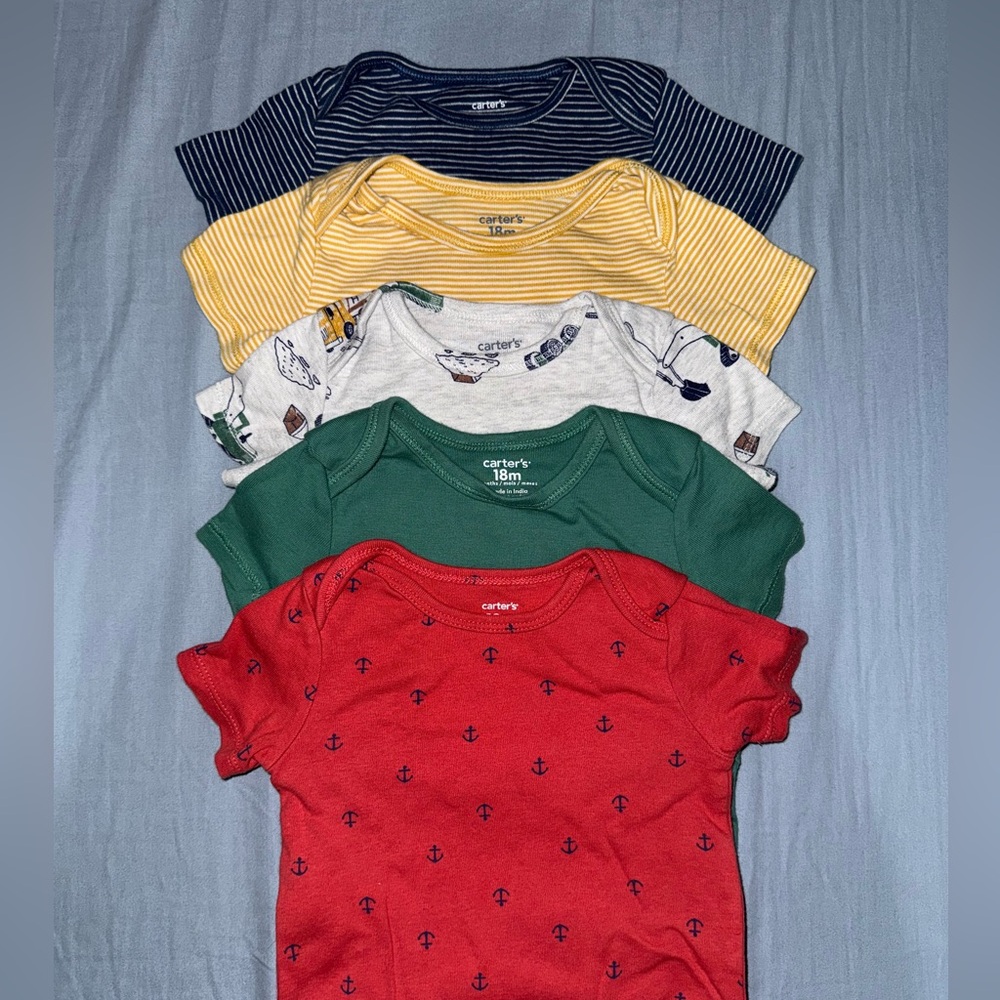 Carter’s Baby Boy 5-Pack Short-Sleeve Cotton Bodysuits
18 Months